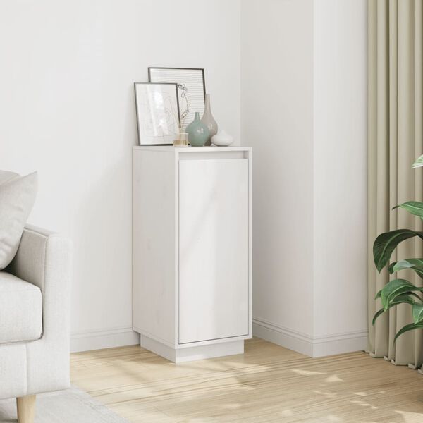 vidaXL skænk 31,5x34x75 cm massivt fyrretræ hvid