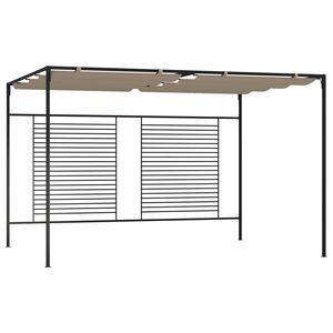 vidaXL pavillon med sammenrulleligt tag 3x4x2,3 cm 180 g/m&sup2; gr&aring;brun