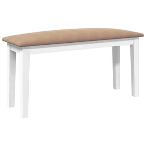vidaXL b&aelig;nk 90 cm massivt gummitr&aelig; hvid