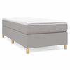 vidaXL Boxspring sengeramme Lysegr&aring; 90x200 cm Stof