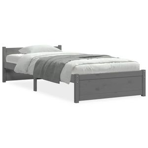 vidaXL sengeramme 75x190 cm Small Single massivt tr&aelig; gr&aring;