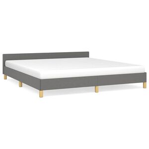 vidaXL sengeramme uden madras 160x200 cm stof m&oslash;rkegr&aring;