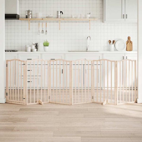 vidaXL hundegitter med d&oslash;r, foldbar, 6 paneler, 300 cm poppeltr&aelig;