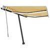 vidaXL markise m. LED-lys 350x250 cm manuel betjening gul og hvid