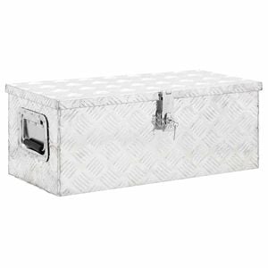 vidaXL opbevaringskasse 70x31x27 cm aluminium s&oslash;lvfarvet