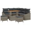 vidaXL Havesofa S&aelig;t med pude 8 pcs Gr&aring; polyrattan