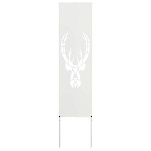 vidaXL Have privatliv sk&aelig;rm Dyreprint Hvid 32 x 140 cm Koldvalset st&aring;l