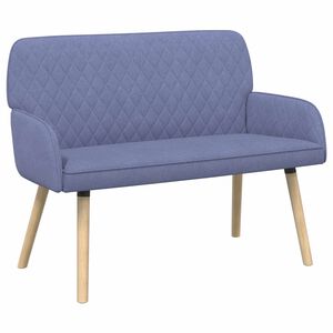 vidaXL 2-personers sofa med ben i massivt tr&aelig; 2-personers Jeans bl&aring;
