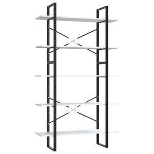 vidaXL bogreol med 5 hylder 100x30x175 cm konstrueret tr&aelig; hvid