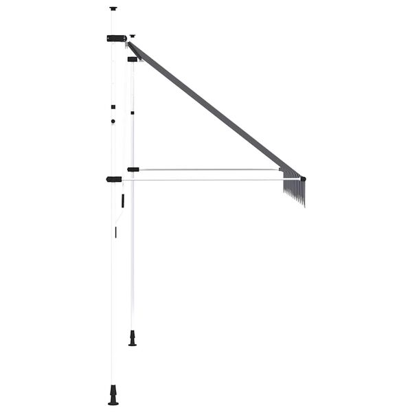 vidaXL foldemarkise manuel betjening 250 cm blå og hvid striber