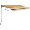 vidaXL markise m. LED-lys 300x250 cm manuel betjening gul og hvid