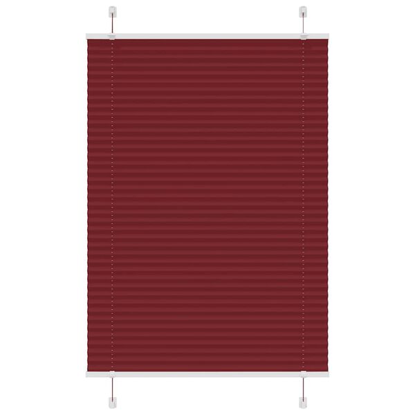 vidaXL Pliss&eacute;gardin Bordeauxr&oslash;d 100x100 cm Stofbredde 99,4cm Polyester