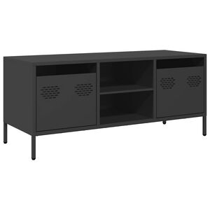 vidaXL tv-bord 101,5x39x43,5 cm koldvalset st&aring;l sort