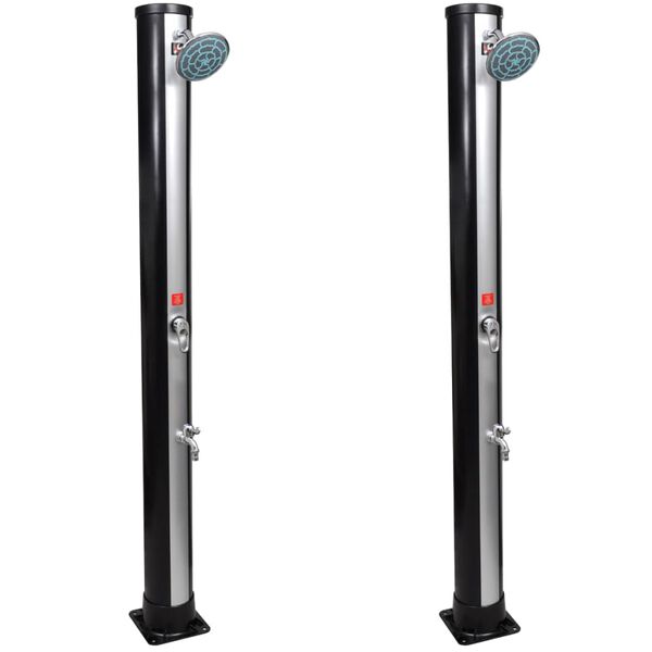 vidaXL solopvarmede brusere med brusehoved og hane 2 stk. 35 l