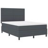 vidaXL Box spring seng M&oslash;rkegr&aring; og Hvid 160 x 200 cm Velourstof