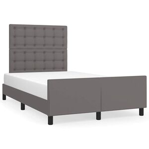 vidaXL sengeramme uden madras 120x190 cm kunstl&aelig;der enkeltseng gr&aring;