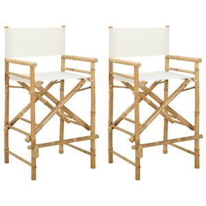 vidaXL Folding Directors Stol 2 stk. Naturfarvet Bambus