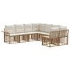 vidaXL Udend&oslash;rs sofagruppe 8 pcs Naturlig og Creme Hvid Polyester