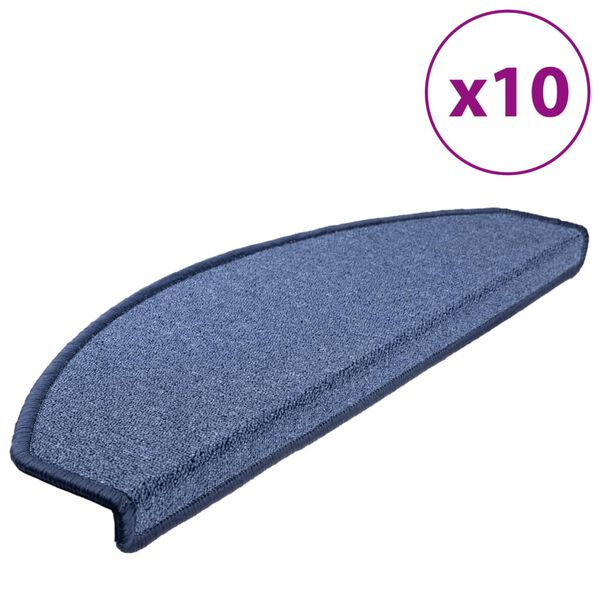 vidaXL trappem&aring;tter 10 stk. 65x24x4 cm bl&aring; halvrund store