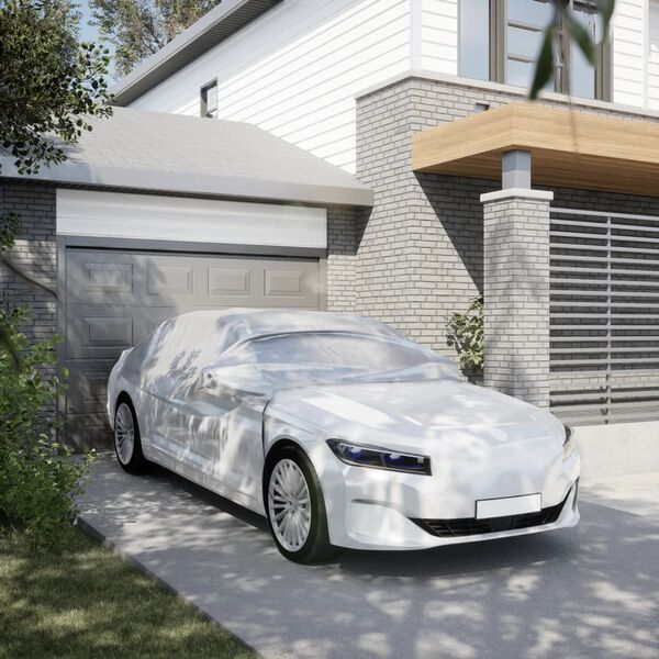 vidaXL halvt bilovertr&aelig;k med kroge str. XL s&oslash;lv