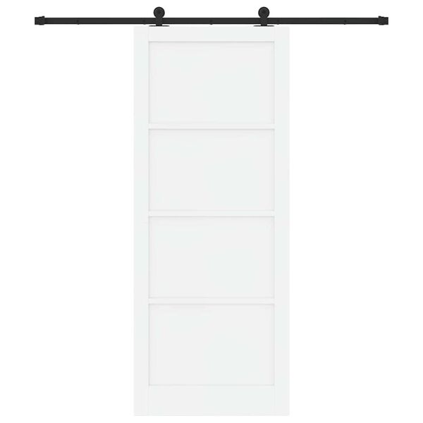 vidaXL Skyded&oslash;r ORKDAL Hvid 93 x 232 cm Massiv fyrretr&aelig;