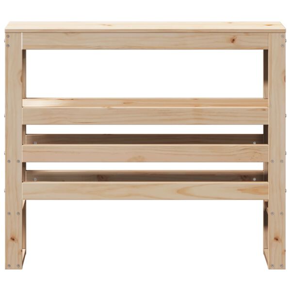 vidaXL sengegavl med hylder 75 cm massivt fyrretr&aelig; hvid