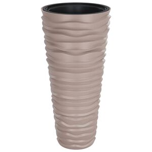 vidaXL plantekrukke 18/45 l udtagelig indsats rillet design mokkafarve