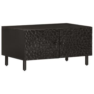 vidaXL sofabord 80x50x40 cm massivt mangotr&aelig; sort