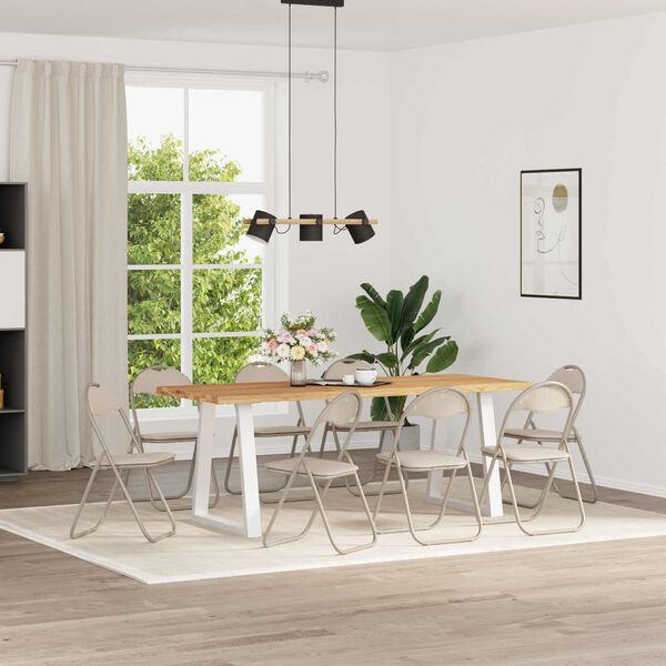 vidaXL Sammenklappelig stol 8 pcs Sandfarvet 48 x 43,5 x 81 cm