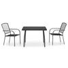 vidaXL spisebordssæt til haven 3 dele stål antracitgrå