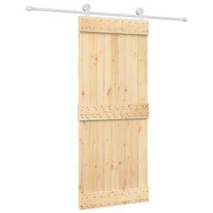vidaXL Skyded&oslash;r Natur og hvid 85 x 210 cm Massivt Fyrretr&aelig;