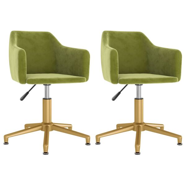 vidaXL drejelige spisebordsstole 2 stk. fl&oslash;jl lysegr&oslash;n