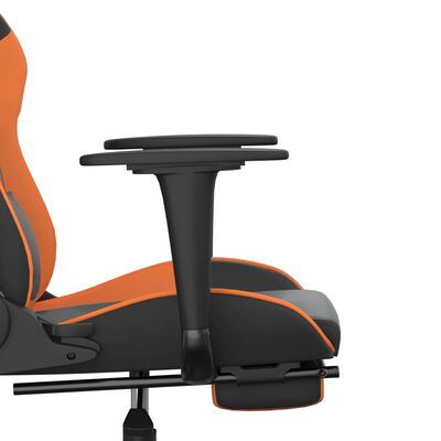 vidaXL gamingstol m. massage og fodstøtte kunstlæder sort og orange