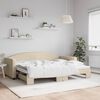 vidaXL daybed med udtræk 90x200 cm stof cremefarvet