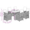 vidaXL spisebordss&aelig;t til haven 7 dele med hynder polyrattan sort
