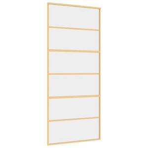 vidaXL skyded&oslash;r 90x205 cm klart sikkerhedsglas og aluminium guldfarvet
