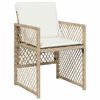 vidaXL Have Spisebordss&aelig;t 9 pcs Beige polyrattan