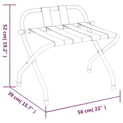 vidaXL kuffertstativ med ryglæn 56x39x52 cm sort