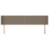 vidaXL sengegavl med kanter 203x16x78/88 cm stof gr&aring;brun