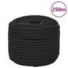vidaXL tovv&aelig;rk til b&aring;d 14 mm 250 m polypropylen sort