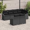 vidaXL Sofa S&aelig;t med pude 7 pcs Sort polyrattan