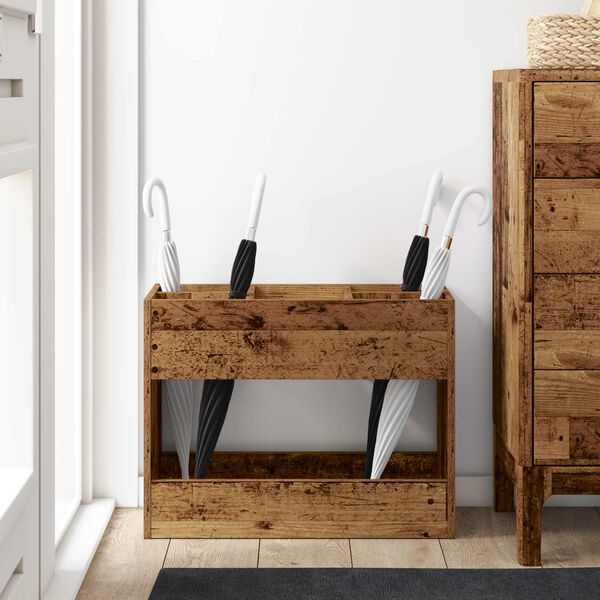 vidaXL Parasolfod Gammelt tr&aelig; 65 x 24 x 50 cm Konstrueret tr&aelig;