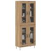 vidaXL Highboard Artisan Egetr&aelig; 69,5 x 34 x 180 cm Konstrueret tr&aelig;