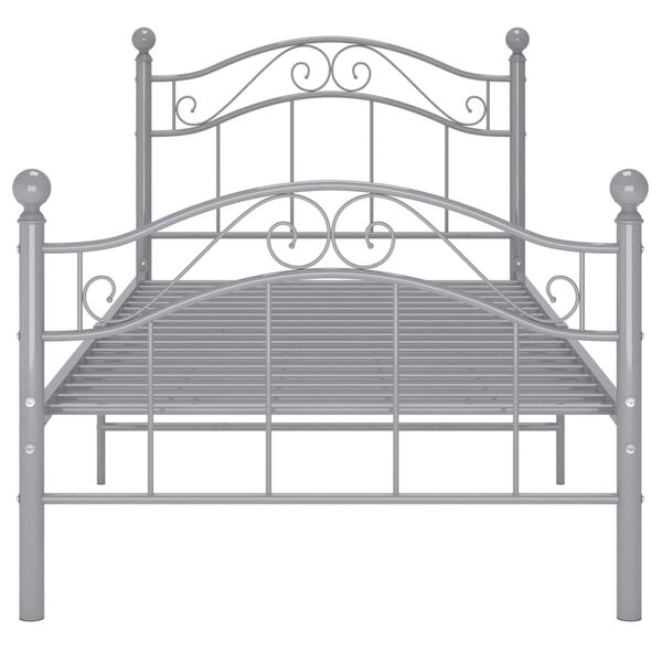vidaXL sengestel grå metal 90 x 200 cm