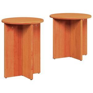 vidaXL Sofabord 2 stk. Voks brun 41.5 x 41.5 x 46 cm