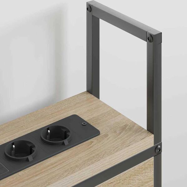 vidaXL Opbevaringshovedgavl med Opladningsstation Sonoma-eg 135 cm