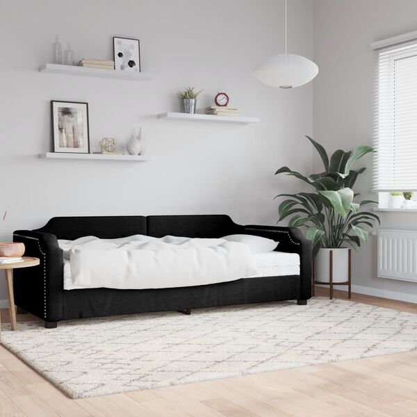 vidaXL daybed med madras 90x190 cm stof sort