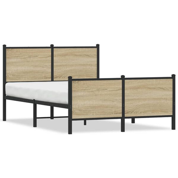 vidaXL sengeramme uden madras 120x190 cm metal sonoma-eg