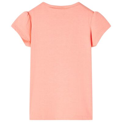 T-shirt til børn str. 92 neon-koralfarvet