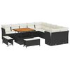 vidaXL Havesofa S&aelig;t 13 stk. Sort polyrattan